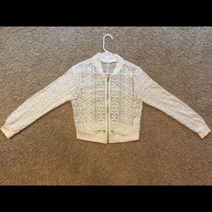 Hollister White Crochet Sheer Jacket